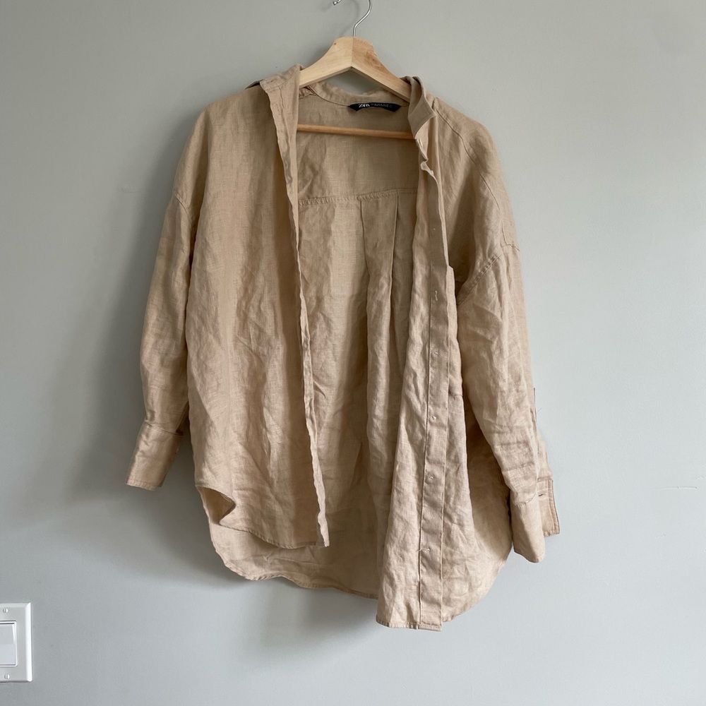 Zara Linen Button Down Shirt